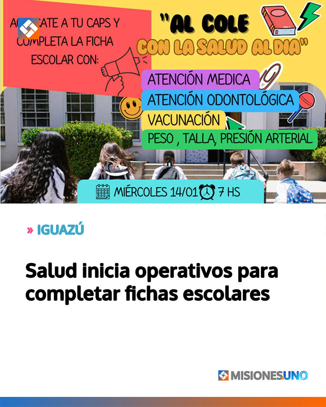 Salud inicia operativos para completar fichas escolares