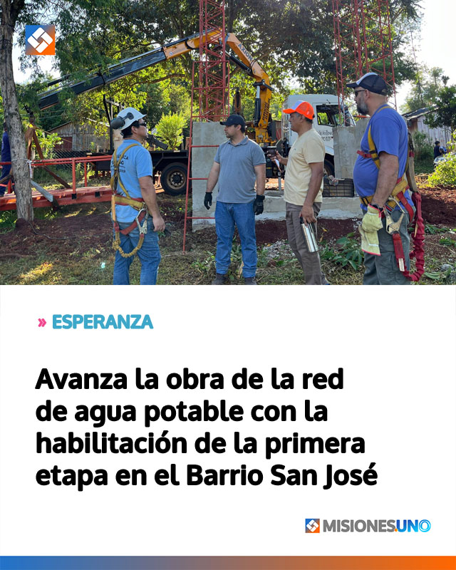 Avanza la obra de la red de agua potable con la habilitación de la primera etapa en el Barrio San José