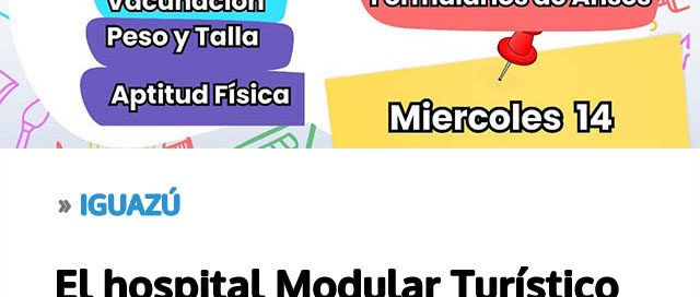 El hospital Modular Turístico organiza una jornada para los trámites del ciclo lectivo
