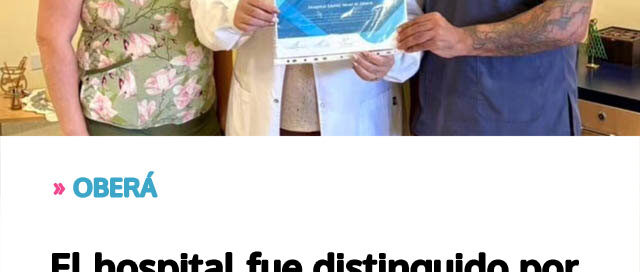 El hospital fue distinguido por su rol clave en la formación de profesionales de la salud