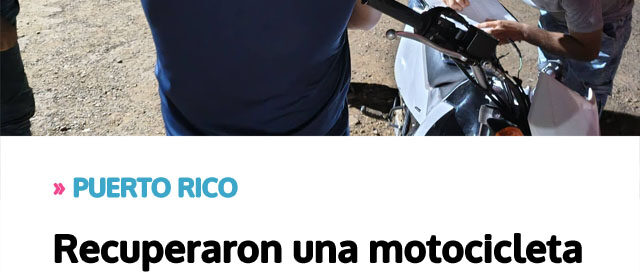 Recuperaron una motocicleta robada tras un intenso operativo de la Brigada de Investigaciones