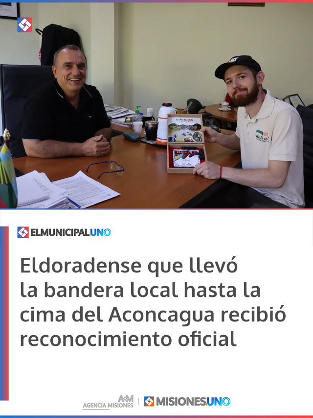 Eldoradense que llevó la bandera local hasta la cima del Aconcagua recibió reconocimiento oficial
