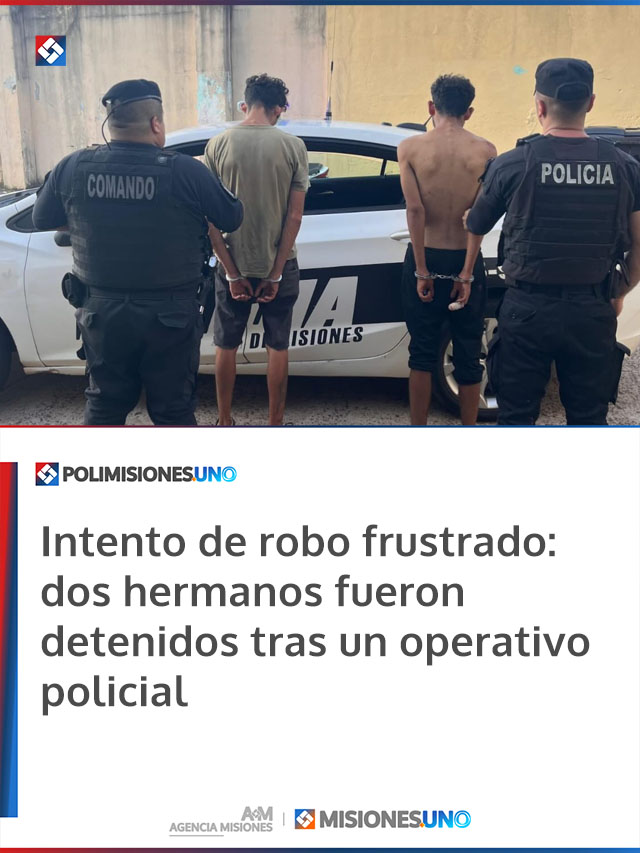 Intento de robo frustrado: dos hermanos fueron detenidos tras un operativo policial