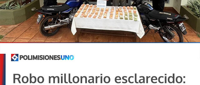 Robo millonario esclarecido: un ex empleado fue detenido y la Policía secuestró dinero y motos
