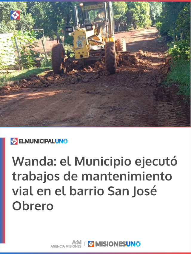 Wanda: el Municipio ejecutó trabajos de mantenimiento vial en el barrio San José Obrero