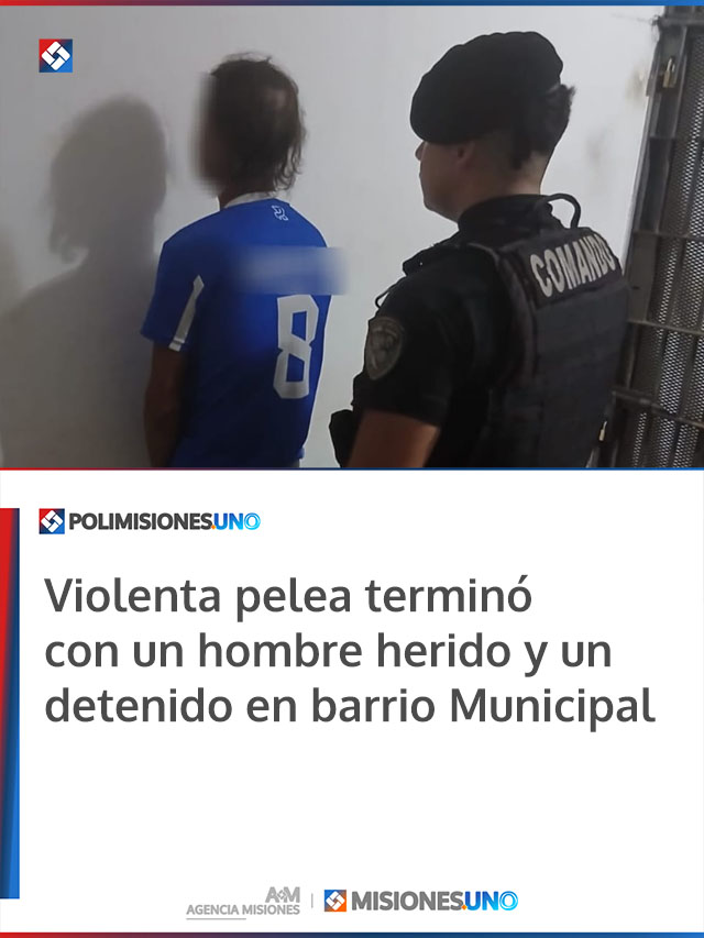 Violenta pelea terminó con un hombre herido y un detenido en barrio Municipal