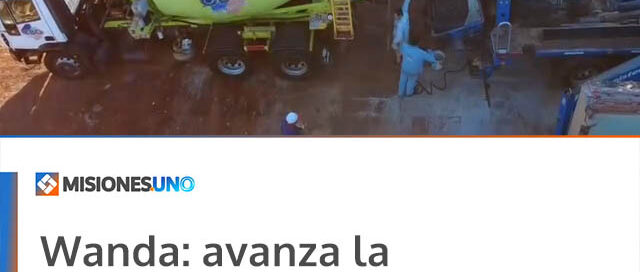 Wanda: avanza la construcción del Campus Estudiantil Municipal con el cargado de la losa del primer nivel